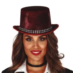 Sparkly Hoge Hoed Rood