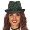 Gangsterhoed Luipaard Groen -Vakantie Feest Winkel 13848