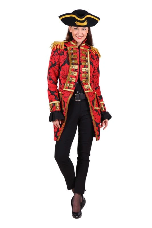 Jas Dame Nelson Brocaat Rood-zwart 3 Jas Dame Nelson Brocaat Rood-zwart