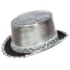Hoge Hoed Paillet Zilver 1 Hoge Hoed Paillet Zilver -Vakantie Feest Winkel 9019 zilver gr