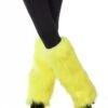 Beenwarmers Langharig Fluor Geel -Vakantie Feest Winkel beenwarmers pluche neon geel