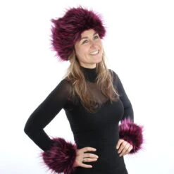 Luxe Bontmuts Paars -Vakantie Feest Winkel bont accessoires paars 1