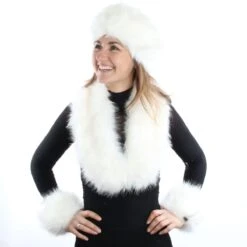 Luxe Bontmuts Wit -Vakantie Feest Winkel bont accessoires wit 2
