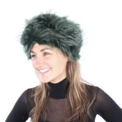 Luxe Bontmuts Flessengroen -Vakantie Feest Winkel bontmuts groen 1