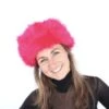 Luxe Bontmuts Fuchsia -Vakantie Feest Winkel bontmuts roze fel