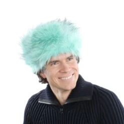 Luxe Bontmuts Mint -Vakantie Feest Winkel bontmuts turquoise heren