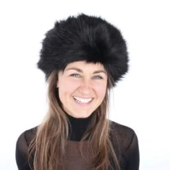 Luxe Bontmuts Zwart -Vakantie Feest Winkel bontmuts zwart