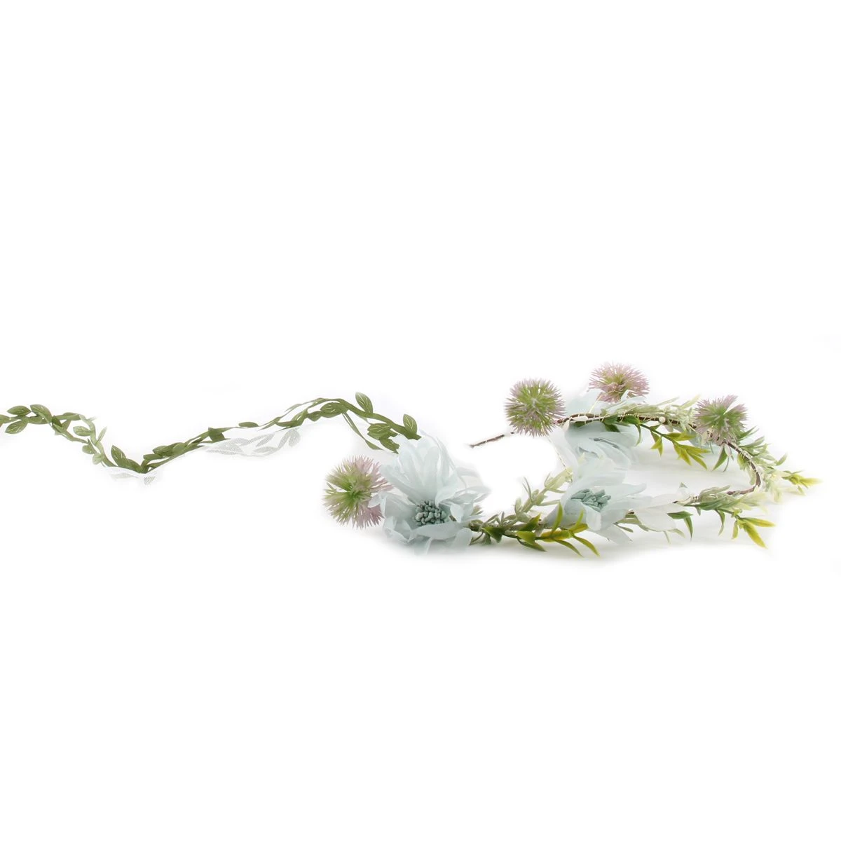 Hoofdband Bloemen Luxe Lila Met Sluier 4 Hoofdband Bloemen Luxe Lila Met Sluier - Afbeelding 2