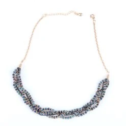 Ketting Kraaltjes Goud/Blauw