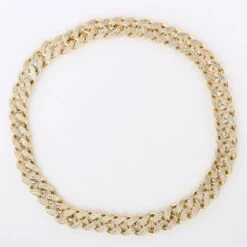 Gouden Schakelketting Met Steentjes -Vakantie Feest Winkel ketting goud bling 3 gr