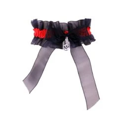 Ketting Zwart/rood Kant Met Bedel