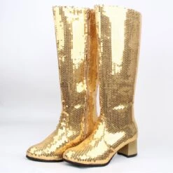 Laarzen Dames Paillet Goud -Vakantie Feest Winkel laars paillet goud groot2