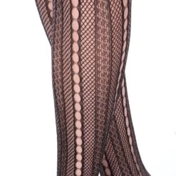 Panty Zwart Kant Goud Glitter -Vakantie Feest Winkel legging kant streep 2 gr 1