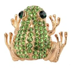 Oeteldonk Luxe Ring Strass Kikker -Vakantie Feest Winkel oe kikker strass ring 2 gr