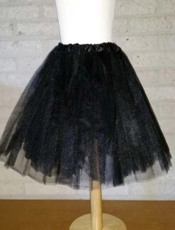 Tule Rok Kind Div. -Vakantie Feest Winkel petticoat glitter kind hoofs kk zwart 2