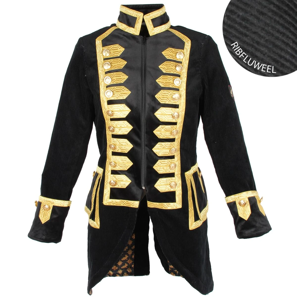 Oeteldonk Damesjas Ribfluweel Zwart 2 Oeteldonk Damesjas Ribfluweel Zwart