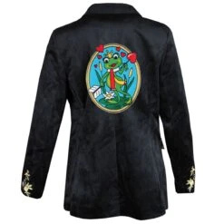 Oeteldonk Damesjas Zwart Fluweel Gepimpt -Vakantie Feest Winkel pwh pimp fluweel 3gr