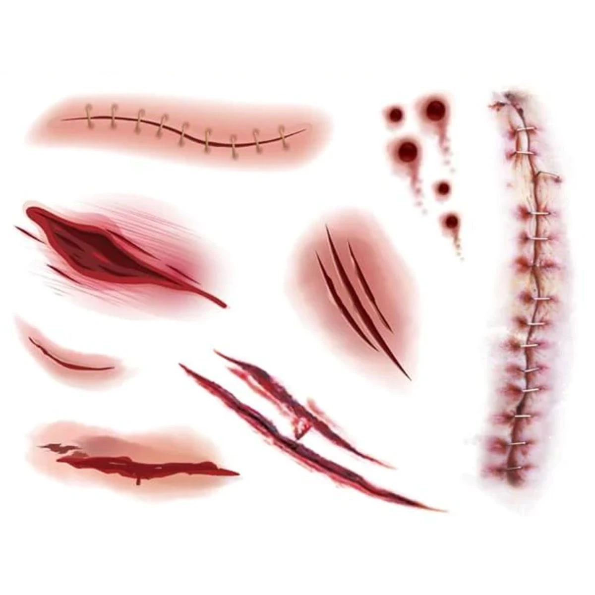 Halloween Tattoo's Wonden & Hechtingen 3 Halloween Tattoo's Wonden & Hechtingen