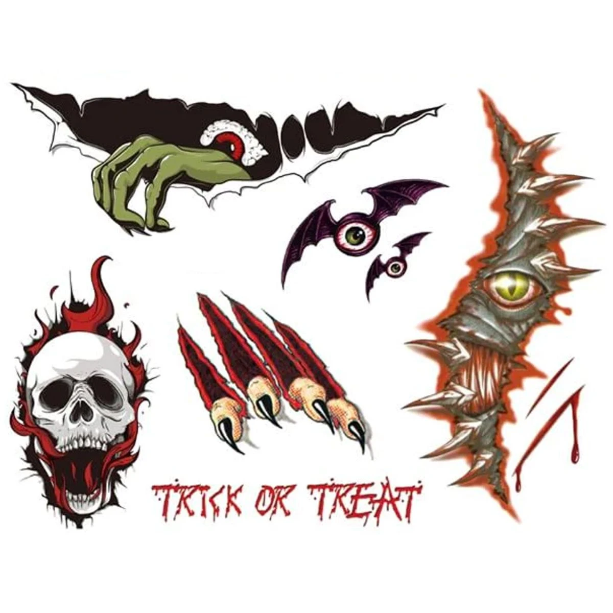 Halloween Tattoo's Klauwen & Ogen 3 Halloween Tattoo's Klauwen & Ogen