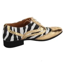 Herenschoen Zebra Goud 10 Herenschoen Zebra Goud -Vakantie Feest Winkel pwh schoen zebra 2gr
