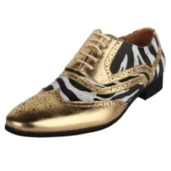 Herenschoen Zebra Goud 9 Herenschoen Zebra Goud -Vakantie Feest Winkel pwh schoen zebra 3gr