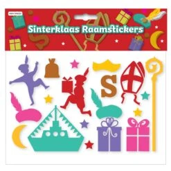 Sinterklaas Raamstickers (45 X 28 Cm) -Vakantie Feest Winkel pwh sint stickers 2 gr