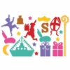 Sinterklaas Raamstickers (45 X 28 Cm) -Vakantie Feest Winkel pwh2 sint stickers gr