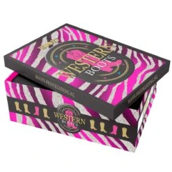 Luxe Cowboy Laarzen Roze/Zebra -Vakantie Feest Winkel pwhlaars doos gr 2