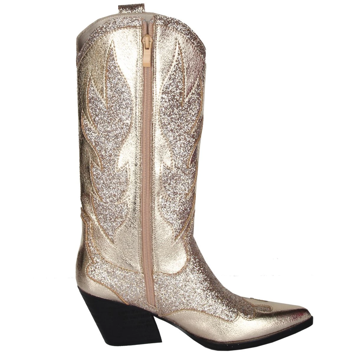 Luxe Cowboy Laarzen Goud Glitter 5 Luxe Cowboy Laarzen Goud Glitter - Afbeelding 3