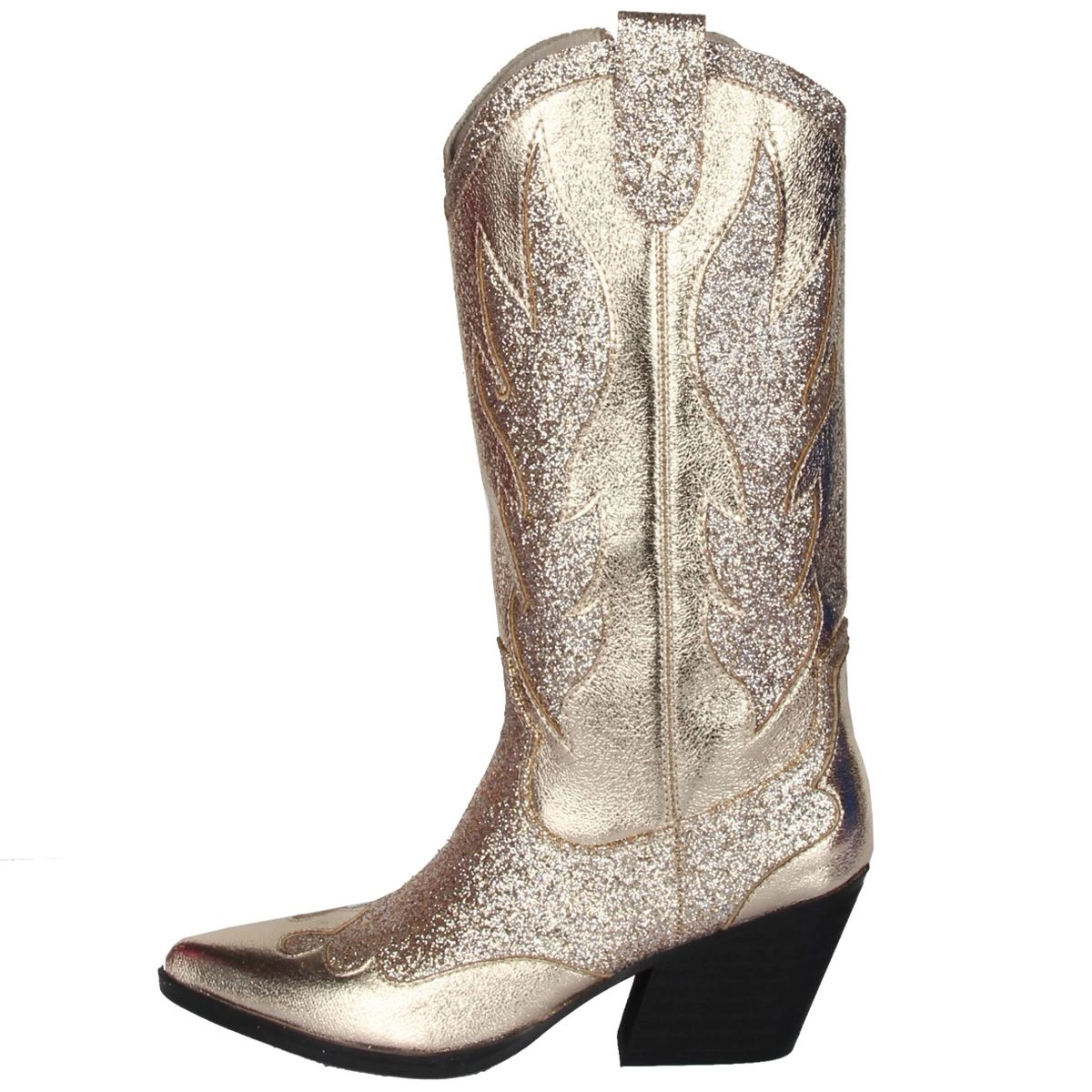Luxe Cowboy Laarzen Goud Glitter 4 Luxe Cowboy Laarzen Goud Glitter - Afbeelding 2