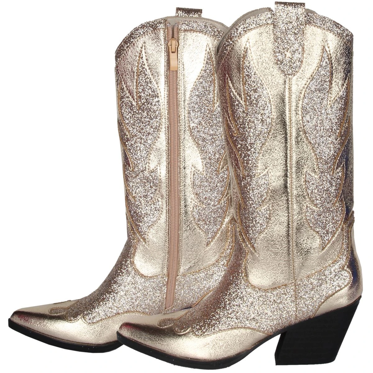 Luxe Cowboy Laarzen Goud Glitter 7 Luxe Cowboy Laarzen Goud Glitter - Afbeelding 5