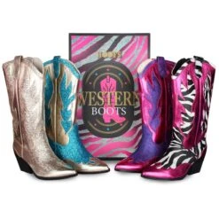 Luxe Cowboy Laarzen Roze/Zebra -Vakantie Feest Winkel pwhlaars groep gr 2