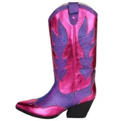 Luxe Cowboy Laarzen Roze/Paars Glitter -Vakantie Feest Winkel pwhlaars paars 2gr