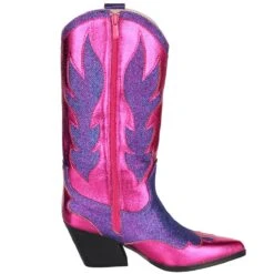 Luxe Cowboy Laarzen Roze/Paars Glitter -Vakantie Feest Winkel pwhlaars paars gr