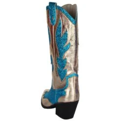 Luxe Cowboy Laarzen Goud/Turquoise Glitter 12 Luxe Cowboy Laarzen Goud/Turquoise Glitter -Vakantie Feest Winkel pwhlaars turq 4gr