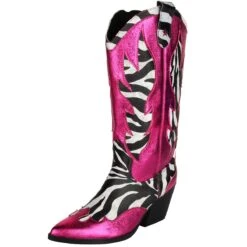 Luxe Cowboy Laarzen Roze/Zebra