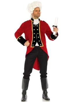 Rode Lakeien/officier Jas -Vakantie Feest Winkel red coat piraat heren kostuum lo85652 003 01 2