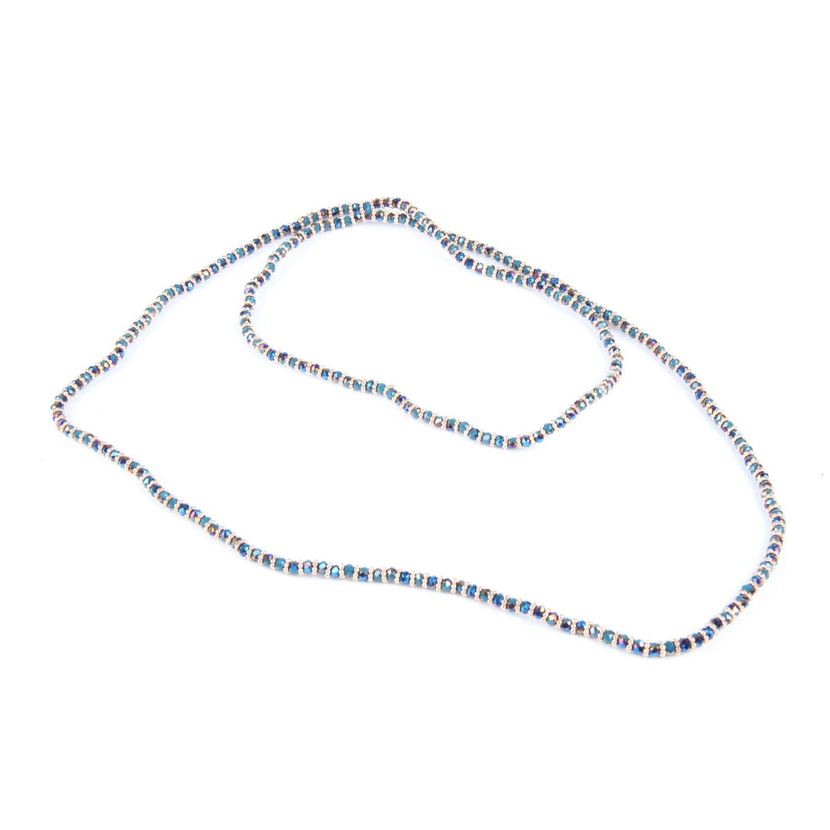 Ketting/Armband Kraaltjes Goud/Blauw 5 Ketting/Armband Kraaltjes Goud/Blauw - Afbeelding 3