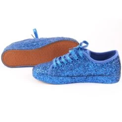 Glittersneakers Blauw -Vakantie Feest Winkel sneakers blauw groot3