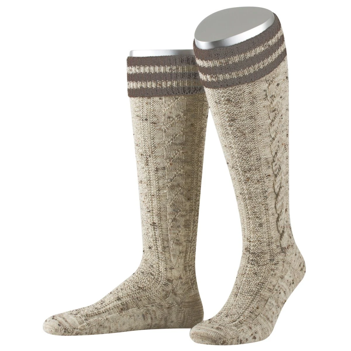 Luxe Tiroler Sokken Heren Merino Wol Taupe Rand 3 Luxe Tiroler Sokken Heren Merino Wol Taupe Rand