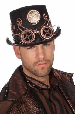 Luxe Steampunk Hoed Brons