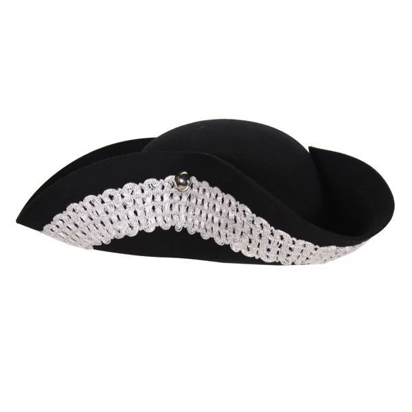 Piratenhoed Breed Galon Zwart/Zilver 4 Piratenhoed Breed Galon Zwart/Zilver - Afbeelding 2