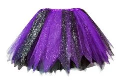 Tule Rok Glitter Twee Kleuren (div. Kleuren) -Vakantie Feest Winkel tule rok paars zwart glitters 1