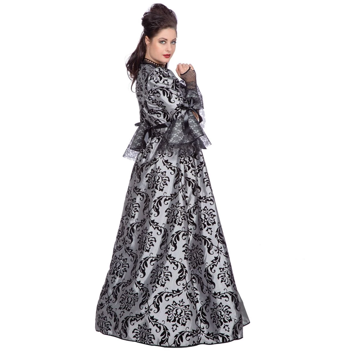 Luxe Markiezin Grijs/Zwart 4 Luxe Markiezin Grijs/Zwart - Afbeelding 2