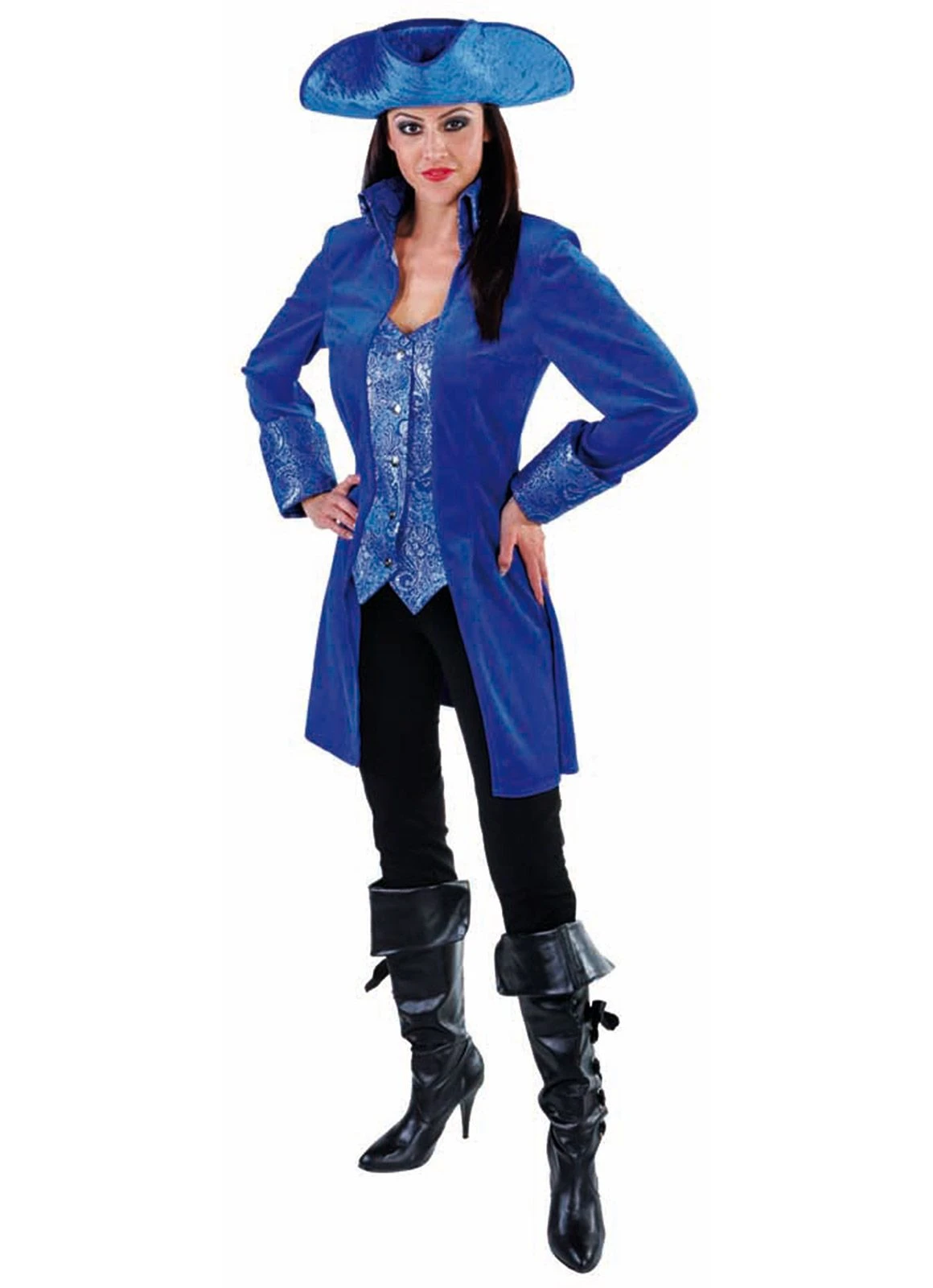 Markiezin Jas Dames Fluweel Kobalt Blauw 4 Markiezin Jas Dames Fluweel Kobalt Blauw - Afbeelding 2